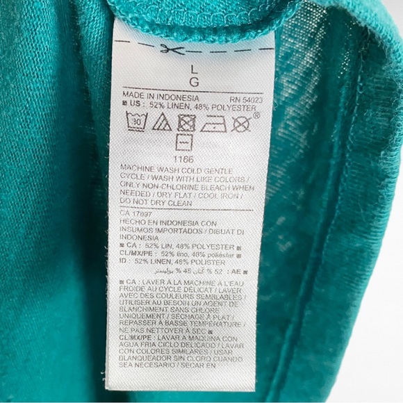 Old Navy | Teal Green Sleeveless Scoop Neck Linen Blend A-Line Swing Dress - Picture 3 of 11